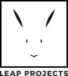 The logo of Leap Projects, showing the face of a rabbit.